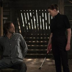Supernatural -- "Keep Calm and Carry On" -- SN1201b_0113.jpg -- Pictured (L-R): Jared Padalecki as Sam and Bronagh Waugh as Ms. Watt -- Photo: Katie Yu/The CW -- ÃÂ© 2016 The CW Network, LLC. All Rights Reserved