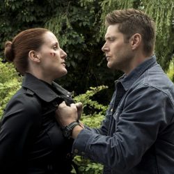 Supernatural -- "Keep Calm and Carry On" -- SN1201a_0098.jpg -- Pictured (L-R): Bronagh Waugh as Ms. Watt and Jensen Ackles as Dean -- Photo: Katie Yu/The CW -- ÃÂ© 2016 The CW Network, LLC. All Rights Reserved