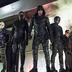 Arrow -- "So It Begins" -- Image AR506b_0067b.jpg -- Pictured (L-R):  Rick Gonzalez as Rene Ramirez/Wild Dog,  Echo Kellum as Curtis Holt/Mr.Terrific, Stephen Amell as Oliver Queen/The Green Arrow, David Ramsey as John Diggle/Spartan, Madison McLaughlin as Evelyn Sharp/Artemis, and Joe Dinicol as Rory Regan/Ragman -- Photo: Katie Yu/The CW -- ÃÂ© 2016 The CW Network, LLC. All Rights Reserved.